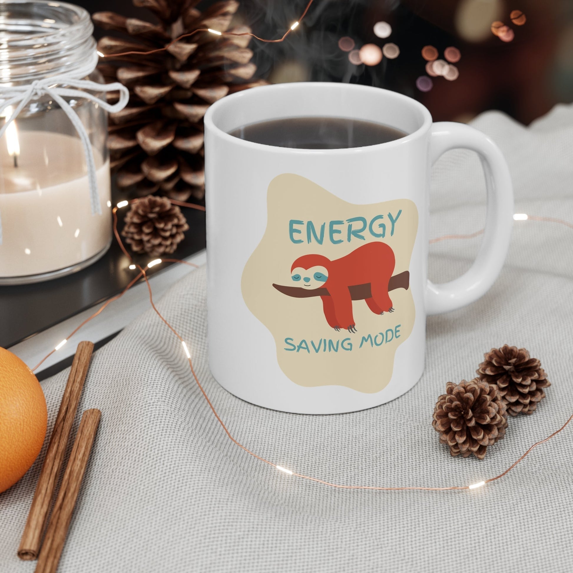 Energy Saving Mode White Mug - Designs by DKMc