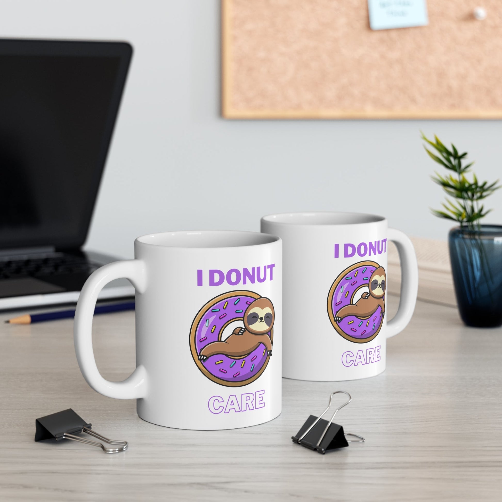 I Donut Care White Mug - Designs by DKMc